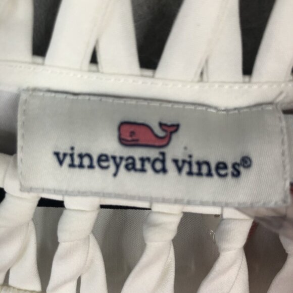 Vineyard Vines Top Womens 0 White Poplin Basketweave Stretch Beach Prep NEW - Picture 11 of 16